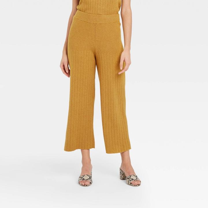 Women's High-rise Wide Leg Lounge Pants - Who What Wear Yellow