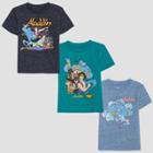 Toddler Boys' Aladdin 3pk Short Sleeve T-shirts - Blue/green 12m,