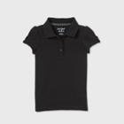 Petitetoddler Girls' Short Sleeve Interlock Uniform Polo Shirt - Cat & Jack Black