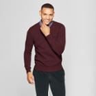 Men's Long Sleeve V-neck Sweater - Goodfellow & Co Burgundy Heather