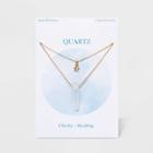 No Brand Semi-precious Quartz Crystal And Star Layered Short Necklace - Gold