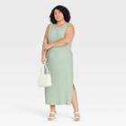 Women's Plus Size Sleeveless Plisse Knit Dress - A New Day