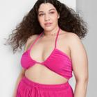 Women's Plus Size Towel Terry Versatile Tiny Tank Top - Wild Fable Vibrant Pink