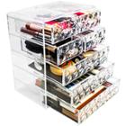 Sorbus Acrylic Cosmetic Makeup And Jewelry Storage Case Display - Diamond Pattern (3 Large/4 Small Drawers), Clear