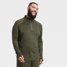 Men's Premium Layering Quarter Zip Pullover - All In Motion Olive Green S, Men's, Size: Small, Green Green