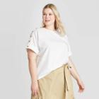 Women's Plus Size Short Sleeve Blouse - Who What Wear White 1x, Women's,