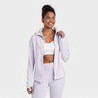 Women's Fleece Full Zip Hooded Sweatshirt - All In Motion Frosty Lavender Xs, Frosty Purple