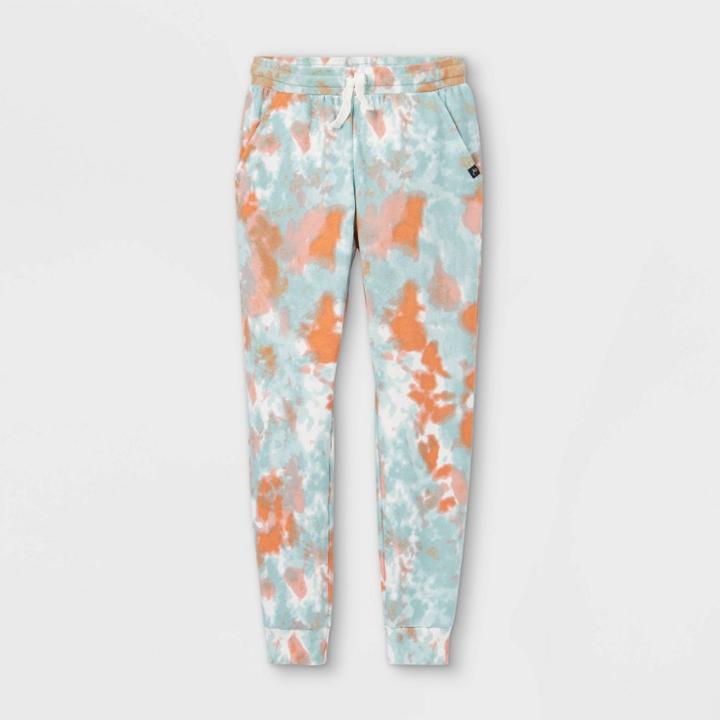 Boys' Tie-dye Jogger Pants - Art Class Teal/orange