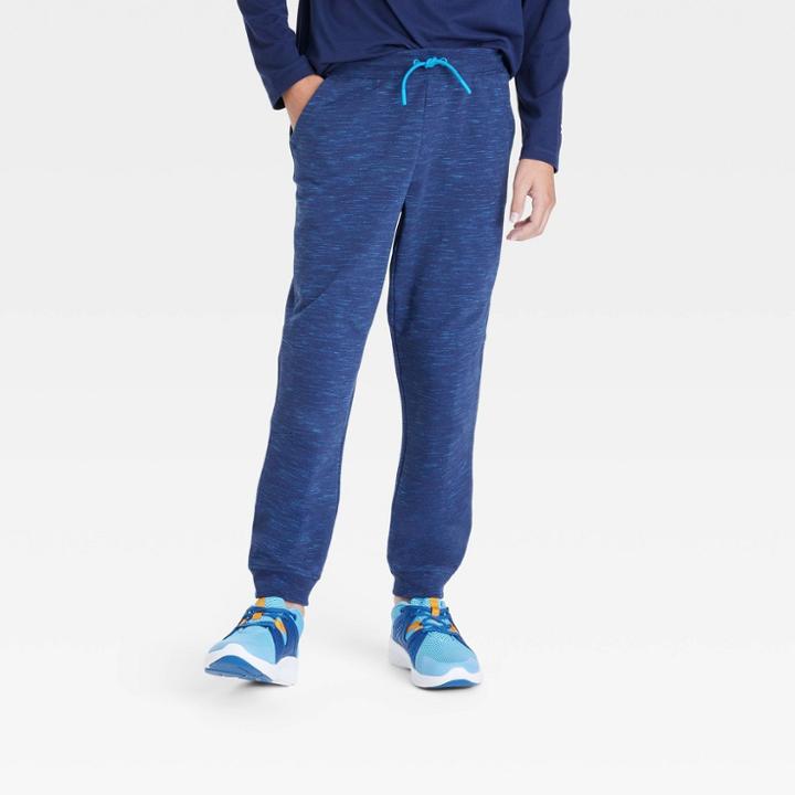 Boys' Fleece Jogger Pants - All In Motion Heathered Dark Blue