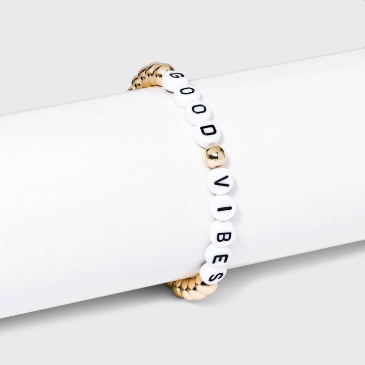 Sugarfix By Baublebar Good Vibes Beaded Bracelet - Gold