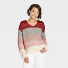 Women's V-neck Pullover Sweater - Knox Rose Red