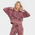 Women's French Terry Acid Wash Crewneck Pullover - Joylab Berry Red
