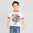 Toddler Boys' White Ringer Marvel Avengers T-shirt - Red 18m, Boy's, Gray