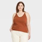 Women's Plus Size Slim Fit Camisole - Universal Thread Bronze