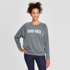 Grayson Threads Women's Good Vibes Graphic Sweatshirt - Gray