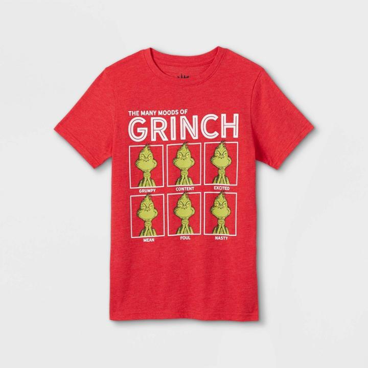 Boys' The Grinch Short Sleeve Graphic T-shirt - Red