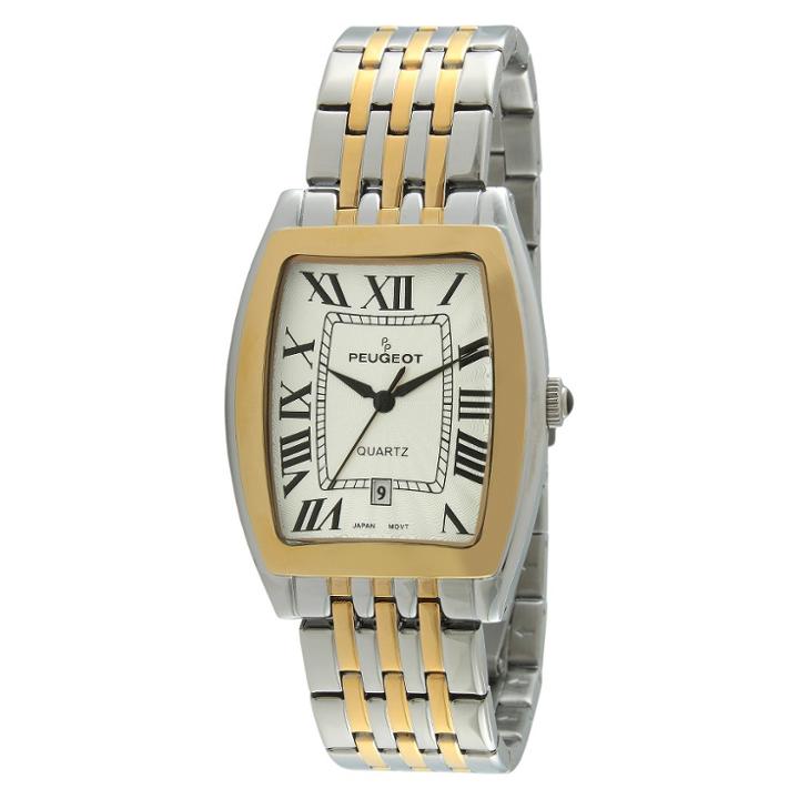 Peugeot Watches Men's Peugeot Tourneau Guilloch Dial Bracelet Watch - Gold