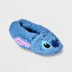 Disney Women's Lilo & Stitch Fluffy Slipper Socks With Grippers - Blue