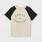 Toddler Boys' 'brave & Fearless' Short Sleeve T-shirt - Art Class Cream