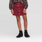 Girls' Corduroy Mini Skirt - Art Class Red S, Girl's,