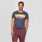 Men's Standard Fit Short Sleeve Sunset Beach Graphic T-shirt - Goodfellow & Co Denim Heather