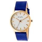 Simplify The 2800 Men's Leather Strap Watch - Gold/blue, Electric Blue