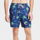 Men's 7 Waterloo Flamingo Swim Shorts - Goodfellow & Co Blue