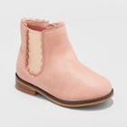 Toddler Girls' Ashley Metallic Elastic Gore Ankle Boots - Cat & Jack Pink