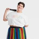 Ph By The Phluid Project Pride Gender Inclusive Adult Extended Size Queer Short Sleeve Graphic Crop Top T-shirt - Ph By The Plhuid Project White