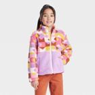 Girls' Geo Printed Zip-up Sherpa Jacket - Cat & Jack Lilac