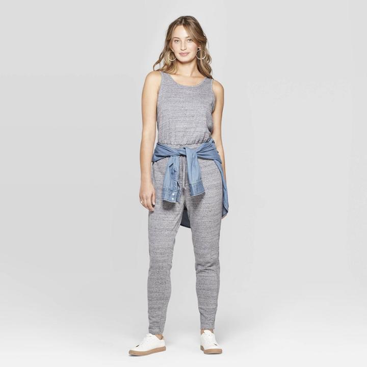 Women's Scoop Neck Knit Leisure Jumpsuit - Universal Thread Gray