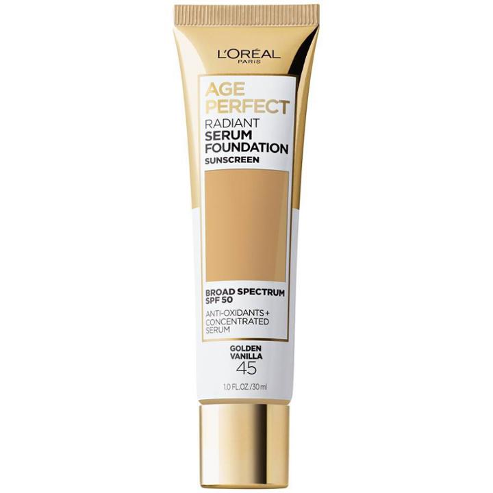 L'oreal Paris Age Perfect Radiant Serum Foundation With Spf 50 Golden Vanilla - 1 Fl Oz, Golden White