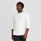 Men's Big & Tall Standard Fit Long Sleeve Textured Crew Neck T-shirt - Goodfellow & Co White
