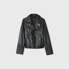 Girls' Faux Leather Moto Jacket - Art Class Black