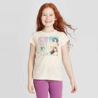 Disney Girls' Princess Squares T-shirt - Cream Xs, Girl's, Beige