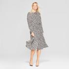 Women's Polka Dot Convertible Sleeve Midi Shirt Dress - Who What Wear Black/white Xxl, Black/white Polka Dot