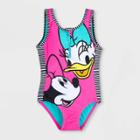 Mickey Mouse & Friends Girls' Disney Minnie & Daisy One Piece Swimsuit - Pink 3 - Disney
