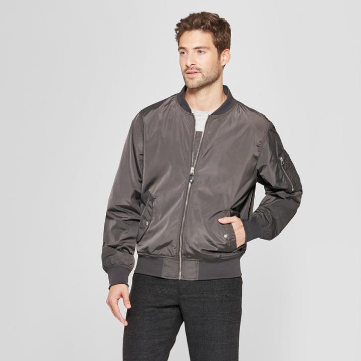 Target Men's Matte Bomber Jacket - Goodfellow & Co Charcoal (grey)