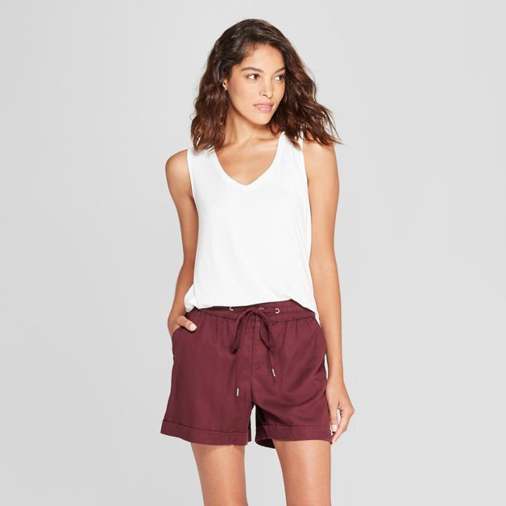 Women's Relaxed V-neck Tank - A New Day White
