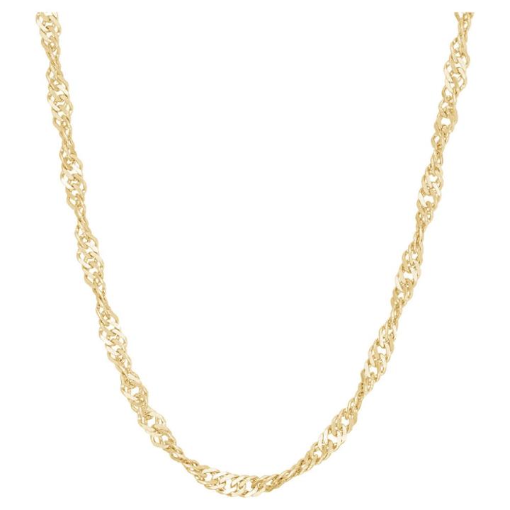 Tiara Gold Over Silver 18 Disco Chain Necklace, Size: 18 Inch, Yellow