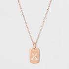 Target Sterling Silver Initial X Cubic Zirconia Necklace - A New Day Rose Gold, Rose Gold - X