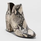 Women's Carolina Snakeskin Open Side Bootie - A New Day Gray