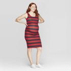 Maternity Striped Sleeveless Scoop Neck T-shirt Dress - Isabel Maternity By Ingrid & Isabel Navy/red Xl, Women's, Blue