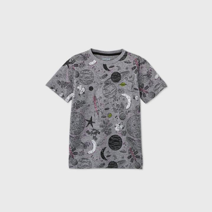 Boys' Short Sleeve Printed T-shirt - Cat & Jack Gray