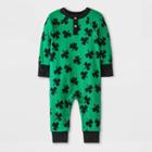 Baby Boys' St. Pat's Rib Long Sleeve Romper - Cat & Jack Green Newborn
