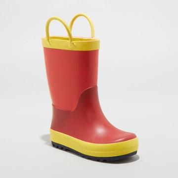 Toddler Boys' Ali Pull-on Rain Boots - Cat & Jack Red