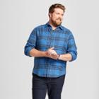 Men's Long Sleeve Heavyweight Flannel Button-down Shirt - Goodfellow & Co Blue Ribbon