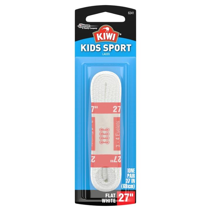 Kiwi Kids Sport Flat Laces White 27, Kids Unisex,