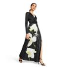 Women's Floral Print Long Sleeve V-neck Maxi Dress - Altuzarra For Target Black M, Women's,