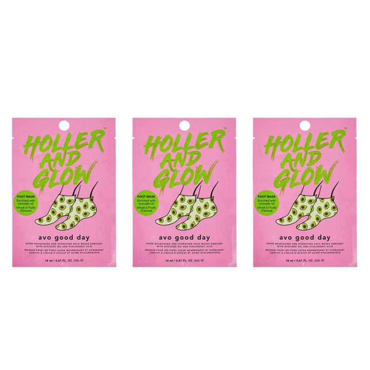 Holler And Glow For Dancing Feet Everywhere Hydrating Foot Mask Trio